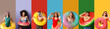 © Pixel-Shot - Set of many people with inflatable rings on color background