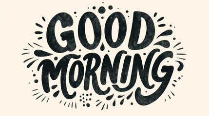 Good morning is written in a cursive style on a white background