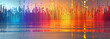 © amirfaoezan - Colorful spectrum with audio equalizer bars on abstract background illustration.