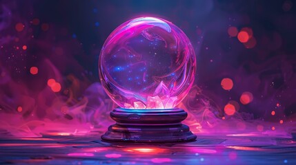 Discover the Enchanted Crystal Ball  A mystical aura, ancient wisdom, and high resolution illustration for mystical decor marketing.