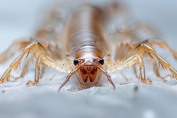 Poster - Detailed view of an insect on a plain white background. Suitable for scientific or educational purposes