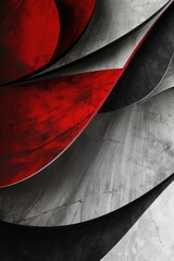 Poster - Modern abstract painting in black, white, and red colors. Suitable for art and design projects