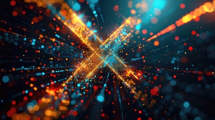 Poster - computer generated star burst image, perfect for technology concepts