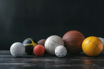 Wall Mural - Assorted sports balls for various games. Perfect for sports-themed designs
