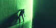 © Lila Patel - Change (Green): A figure pushing against a wall, symbolizing the push for change