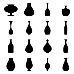 Wall Mural - Vase icon set. Pottery vector