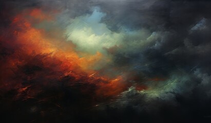 Wall Mural - Nebulous Horizons Dark Colors in a Cosmic Landscape