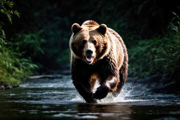 Wall Mural - bear's attack, realistic images of wild animal attacks