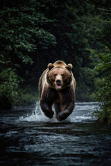 Wall Mural - bear's attack, realistic images of wild animal attacks