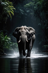 Wall Mural - walking elephant, realistic images of wild animal