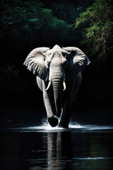 Wall Mural - walking elephant, realistic images of wild animal