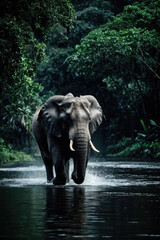 Wall Mural - walking elephant, realistic images of wild animal