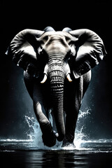Wall Mural - walking elephant, realistic images of wild animal