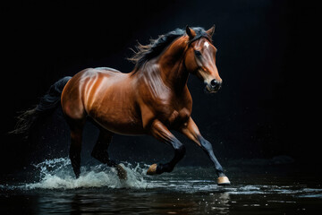 Wall Mural - running horse, realistic images of wild animal