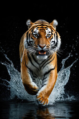 Wall Mural - tiger's attack, realistic images of wild animal attacks