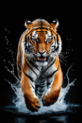 Wall Mural - tiger's attack, realistic images of wild animal attacks