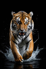 Wall Mural - tiger's attack, realistic images of wild animal attacks