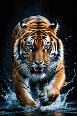 Wall Mural - tiger's attack, realistic images of wild animal attacks