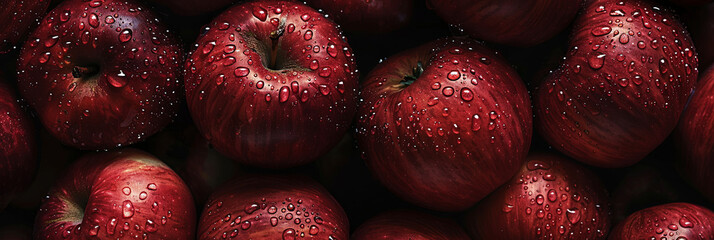 Wall Mural - a pile of fresh red apples, generative AI
