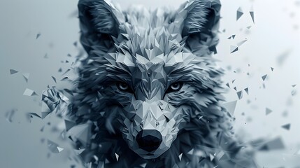 Poster - Hyper-Detailed Polygon Animal Face in Cinematic Photographic Style