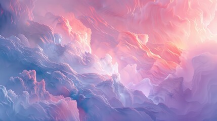Poster - Soft pastel gradient background with an abstract cloud design