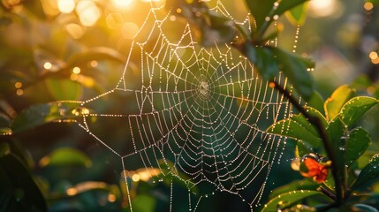 Wall Mural - Spiderweb with Water