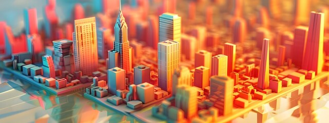Poster - vibrant metropolis exploring urban heat island challenges in a rapidly evolving cityscape