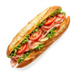 © Sim - sub sandwich top view full length on transparency background PNG