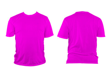 Sticker - Pink t-shirt with round neck, collarless and sleeves.