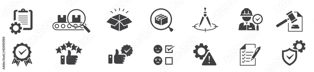 Manufacturing Quality Testing Icon Quality control icon set. check auditin quality assurance testing ...