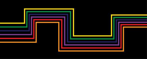 Wall Mural - Inclusive Pride Background with Progression Pride Flag Colours. Rainbow Stripes Wallpaper in Gay Pride Colours. sex, lesbain, bisexual. card, poster, sale, web, brochure, party.