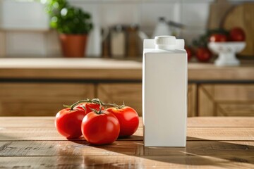 Sticker - box juice packaging mockup food ketchup bottle.