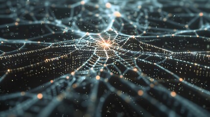 Poster - Captivating Technological Web of Interconnected Patterns and Light