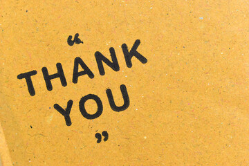 Wall Mural - thank you wording on cardboard box texture background