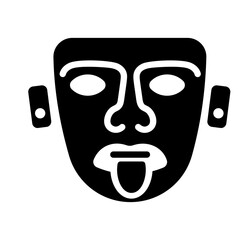 Poster - An editable solid icon of teotihuacan mask 