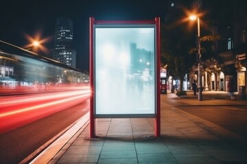 Canvas Print - blank poster mock up outdoors street transportation.