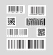 © runrun2 - barcode and qr codes label set isolated on background