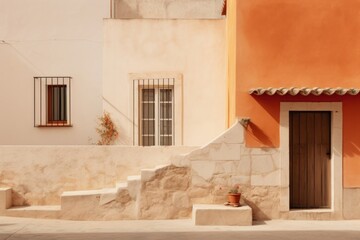 Canvas Print - Historic mediterranean city architecture building window.