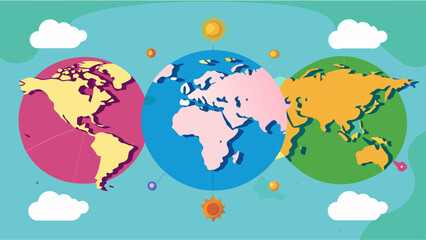  Maps will be provided for students to color and label the different hemispheres including the Northern Southern Eastern and Western.. Vector illustration