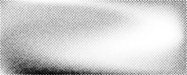 Poster - Grunge halftone gradient background. Faded grit noise texture. Black and white sandy gritty wallpaper. Retro pixelated backdrop. Anime or manga comic overlay. Vector graphic design textured template