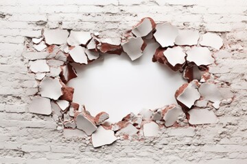 Wall Mural - Backgrounds brick wall hole.