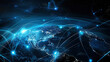 © 沈军 贡 - digital connection, global network, communication technology, digital earth, technology, black and blue