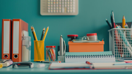 Wall Mural - office desk with stationery