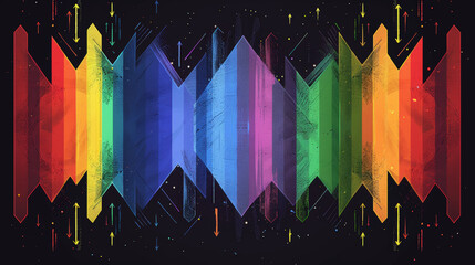 Poster - Abstract rainbow spectrum bursting across a colorful background