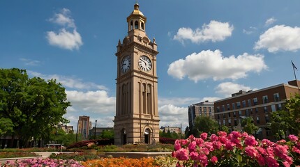Wall Mural - clock tower in the park