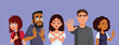 © nicoletaionescu - Group of People Refusing Saying No Vector Cartoon illustration. Friends rejecting and making stop features