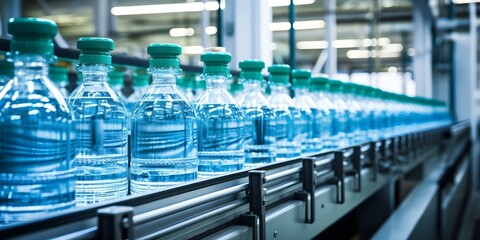 Canvas Print - Improving Safety and Efficiency at Water Bottling Plants Through Automation and Technology. Concept Automation, Technology, Water Bottling Plants, Safety, Efficiency