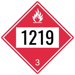 Wall Mural - Hazardous material sign class 3 hazardous substance, flammable and combustible liquids - 1219