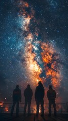 Poster - Astronomers Mapping Distant Galaxies at High Tech Observatory in Epic Space Concept