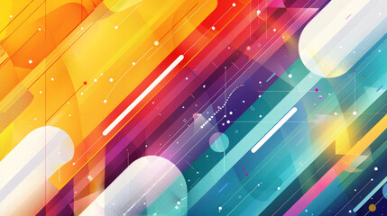 Poster - Dynamic abstract background with colorful lines and a burst of glowing energy